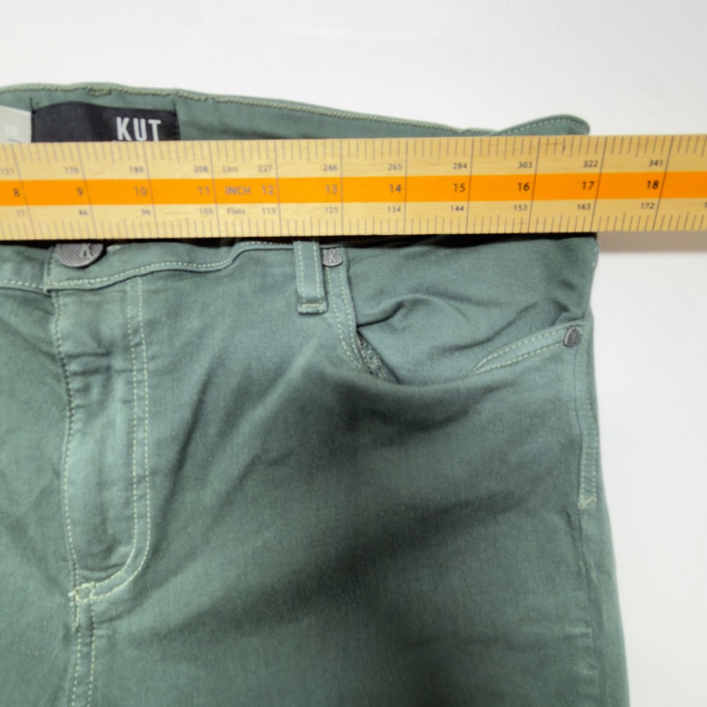 KUT from the Kloth Mia Toothpick Skinny Sage Green Jeans  Size 16 - Picture 7 of 9